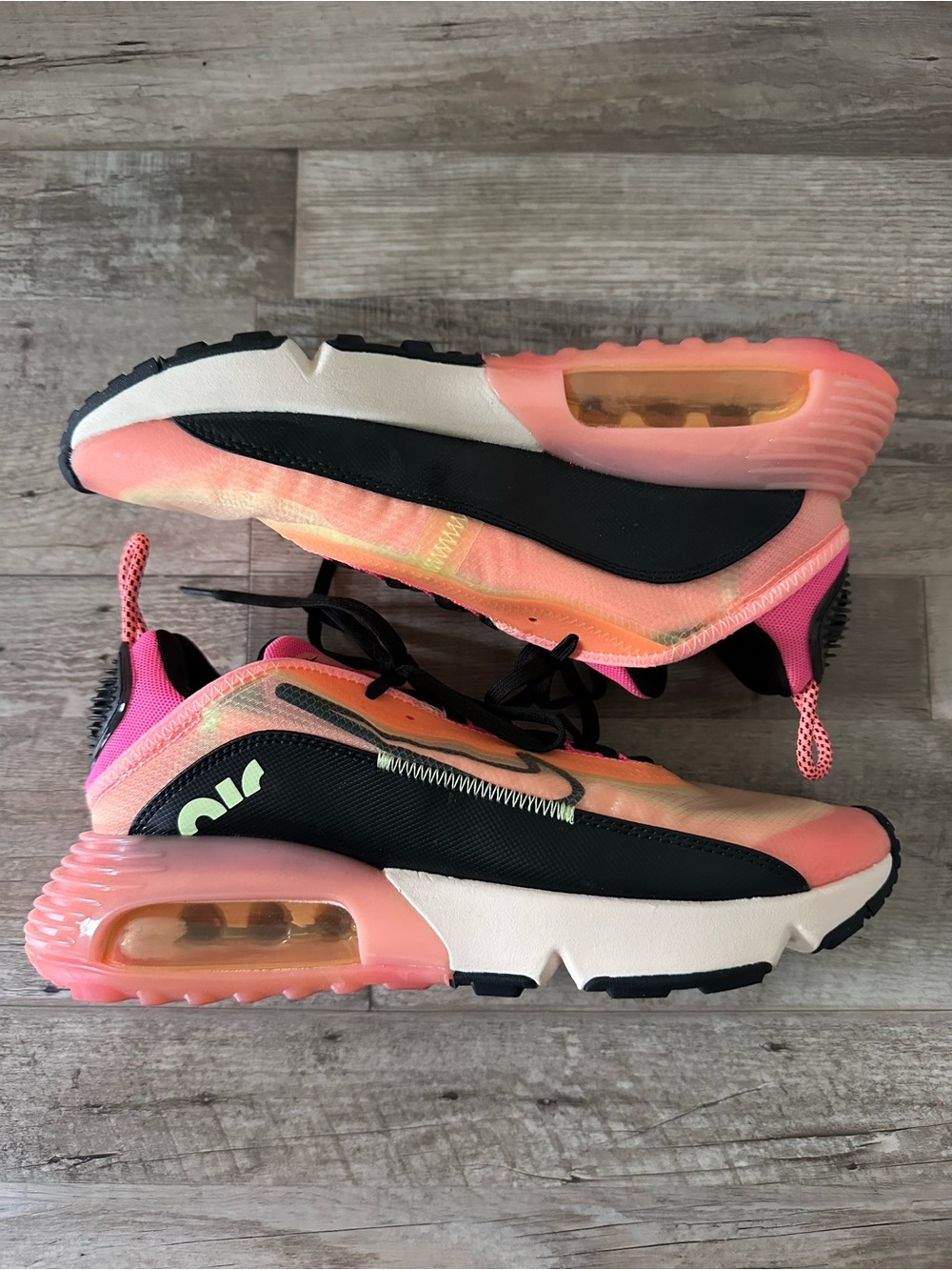 Nike Women's Pink & Black Air Max-Style Cushioned Sneakers